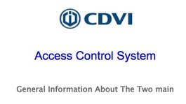 Access Control System - CDVI