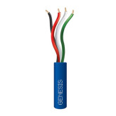 22/4 Cable sólido de seguridad y control CM, CL2 Bolsa de velocidad azul de 500'