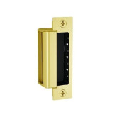 Low Profile Electric Strike for Latchbolt Lock, Bright Brass