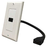 Standard Wall Plate With HDMI Connector & Pigtail - White