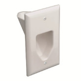 1-Gang Recessed Low Voltage Cable Plate - Lite Almond