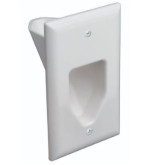 1-Gang Recessed Low Voltage Cable Plate - Ultra White