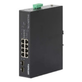 Intellinet 509565 Industrial 10-Port Gigabit PoE+ Switch with 8 Gigabit Ethernet Ports and 2 SFP Uplinks