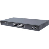 16-Port Gigabit Ethernet PoE+ Web-Managed Switch with 2 SFP Ports