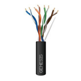 Cable Ethernet Cat 6 Plenum - 4 UTP 23 AWG Conductor de cobre sólido - Negro