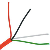 Cable FPLR de 4 conductores sólidos de 18 AWG para alarma de incendio, carrete de 1000 pies rojo