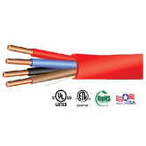 18/4 Shielded Solid FPLP Fire Alarm Cable - 500 ft RIBS, Red