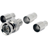 75 Ohm Crimp BNC Male Connector 3- Ferrules