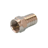 Conector F (Macho) con Anillo de 0.5" para PVC RG6