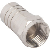 Conector F (Macho) con Anillo de 0.5 "para PVC RG6 QUAD-SHIELD