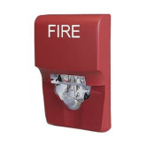 Compact Wall Strobe - Red, "FIRE" Marking