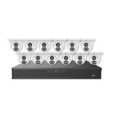 Uniview EK-BQ2P16DLT412T4 16 Channel Surveillance Kit with 12 x 4M Dual Light Turret Cameras, PoE NVR, 4TB HDD