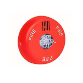 Eaton Eluxa Horn Strobe, Ceiling, Red, FIRE Lettering