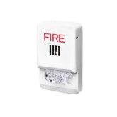 LED Horn/Strobe, Wall, White, 24V, FIRE Lettering - Indoor