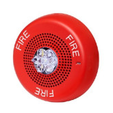 Eaton Eluxa High Fidelity Speaker Strobe, LED, Ceiling, Red, Fire, Clear Lens