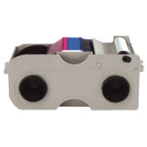 EZ-YMCKO Cartridge with Cleaning Roller, Full-Color with Resin Black and Clear Overlay Panel for DTC4250