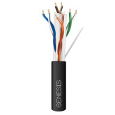 Cable Ethernet con clasificación vertical Cat 6 - Conductor de cobre sólido de 4 UTP 23 AWG - Negro