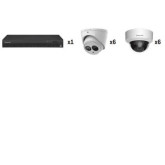 Kit de sistema de cámaras de seguridad 6 cámaras de torreta / 6 cámaras de domo DVR IP con disco duro de 2 TB
