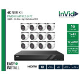 Invid Tech K164T412-247C  (1) 16 Channel NVR + (12) 4MP Cameras