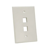 Oversized Keystone Wall Plate - Single-Gang 2 Port - Light Almond