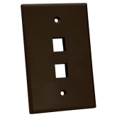 Oversized Keystone Wall Plate - Single-Gang 2 Port - Brown