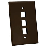 Oversized Keystone Wall Plate - Single-Gang 3 Port - Brown