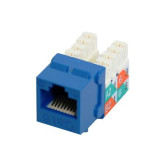 Cat 6 Slim-Style Keystone Jacks, 8P8C, Blue, UL