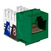 CAT6 Slim-Style 90 Degree Keystone Jack, 8P8C Green