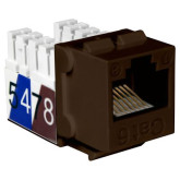 Cat6 Slim-Style Keystone Jacks - 8P8C -Brown UL