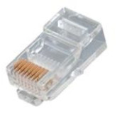 Mod Plug, RJ45, 8P8C, Round, Solid, 50U, UL- Pack of 100