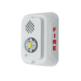 L-Series LED 2-Wire Wall-Mount Compact Indoor Horn Strobe - White, Marked "FIRE"