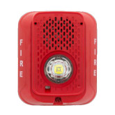 L-Series Low Frequency Sounder Strobe, Wall Mount - Red, Marked "FIRE"