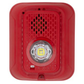Serie L Luz Estroboscópica/Bocina LED de 2 Cables para Montaje en Pared Interior - Rojo