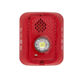 L-Series LED 2-Wire Wall-Mount Indoor Horn Strobe - Red, Marked "FUEGO"