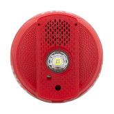 L-Series Low Frequency Sounder Strobe, Ceiling Mount - Red, Marked "FIRE"
