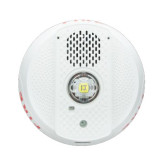 L-Series Low Frequency Sounder Strobe, Ceiling Mount - White, Marked "FIRE"