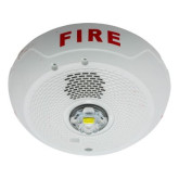 L-Series LED 2-Wire Ceiling-Mount Indoor Horn Strobe - White, Marked "Fire"