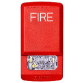 Potter PE-STR LED Wall Strobe, Clear Lens, Red