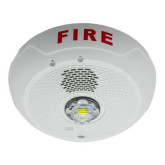 L-Series LED Indoor and Ceiling-Mount Strobe - White, Marked "Fire"