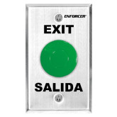 Secolarm SD-7201GFPE1Q Request-to-Exit Plate with Green Cap Push Button, &ldquo;Exit&rdquo; and &ldquo;Salida,&rdquo; DPDT