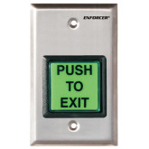 Illuminated Push-To-Exit Plate with Timer