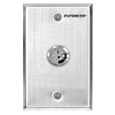 Secolarm SD-72051-V0 Key Switch Plate, Single-gang, N.C. Turn-to-Open, Momentary Key Switch