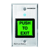 RF Wireless Request-to-Exit Plate, Single-Gang, Green 2″ Square Button