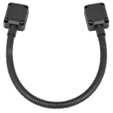 Armored Door Cord - Die-cast Aluminum End Caps, 16&Prime; (40cm), Black