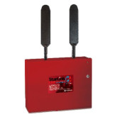 Comunicador Comercial de Alarma Celular/IP Contra Incendios de Doble Ruta con Fuente de Alimentación - Caja de Metal Roja