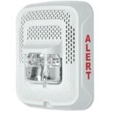 L-Series Speaker Strobe White Wall Clear Lens - Marked Alert