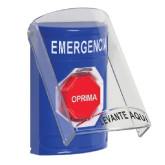 Blue Button with Cover, Key reset, Spanish Labeling