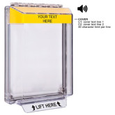 Universal Stopper Low Profile Cover with Flush Mount, Horn - Custom Label - Yellow