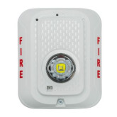 L-Series LED Indoor and Wall-Mount Strobe - White, Marked "FIRE"