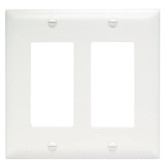 Thermoplastic Two Gang Decorator Wall Plate - White